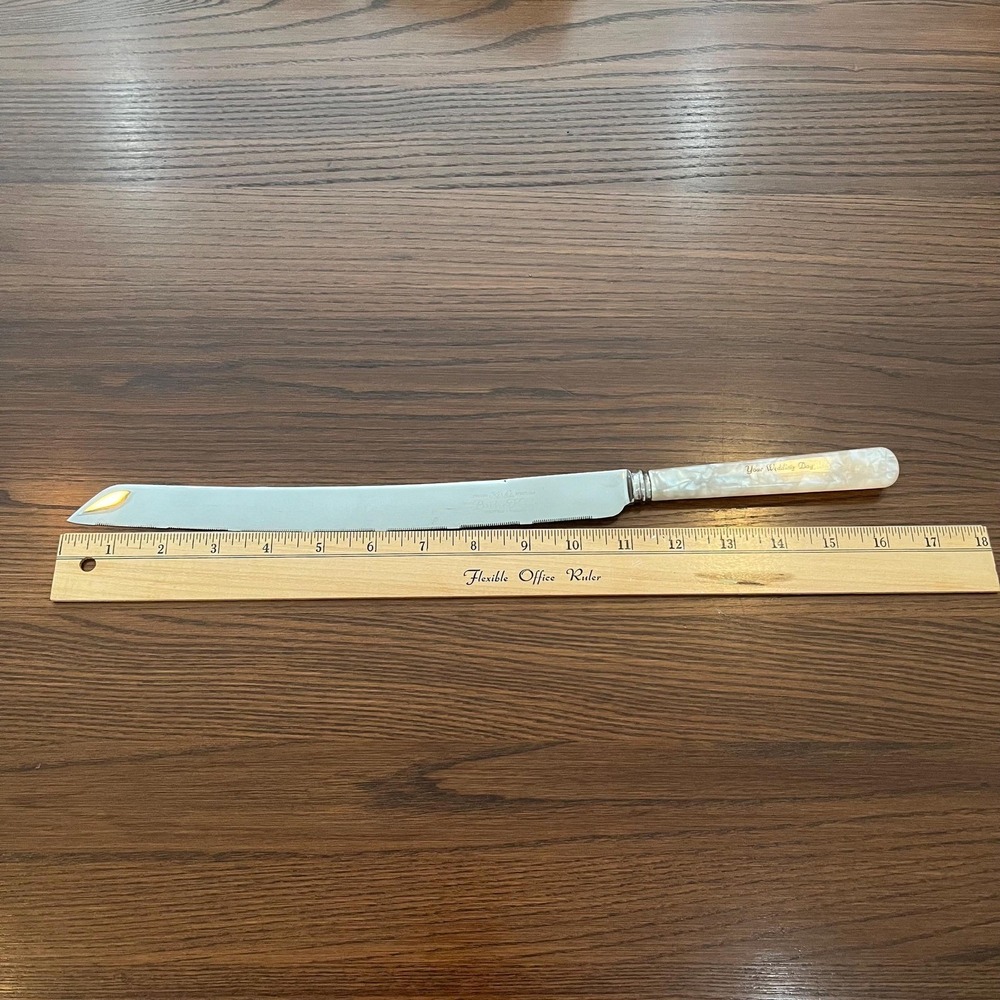 VTG‎ 1960s Bride's Cake Knife Kirk's Sheffield England Engraved Wedding Keepsake